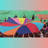 Kindergarten sports games for children early education and outdoor equipment and the rainbow umbrella