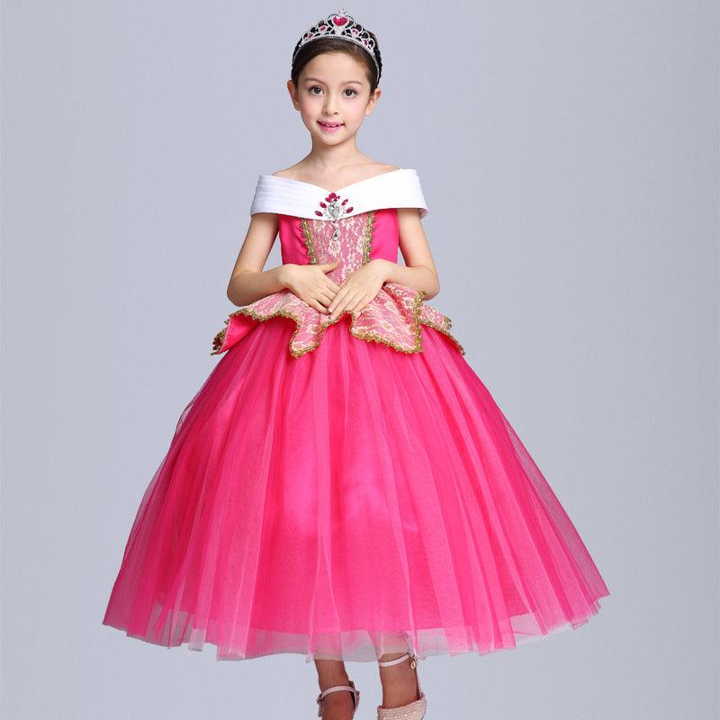 Princess Aurora Dress Girls Halloween Costume Performance Wear - Nioor