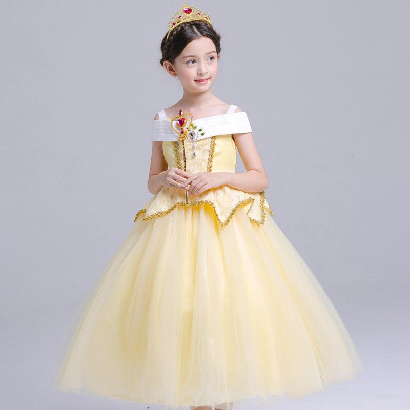 Princess Aurora Dress Girls Halloween Costume Performance Wear - Nioor