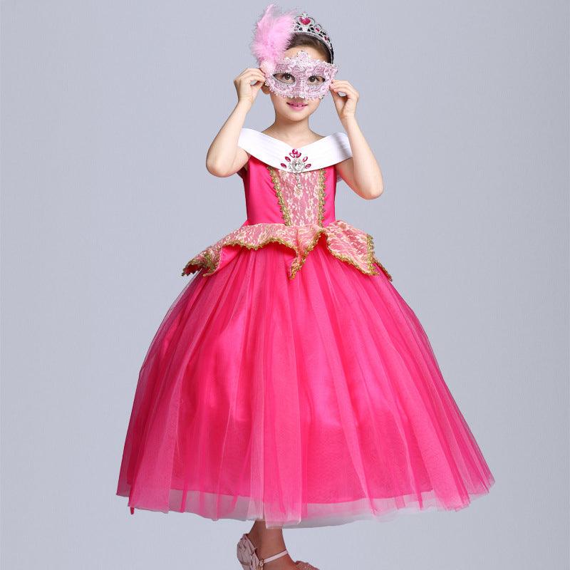 Princess Aurora Dress Girls Halloween Costume Performance Wear - Nioor