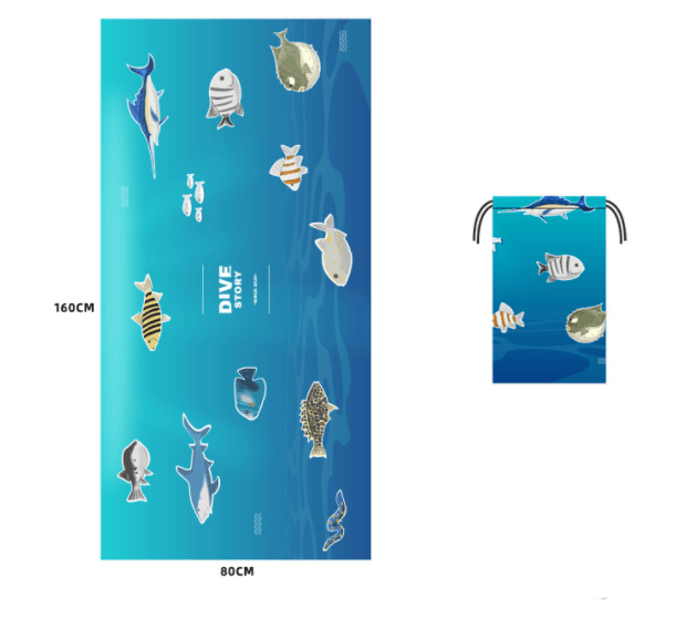 Printed Swim Microfiber Beach Towel - Nioor