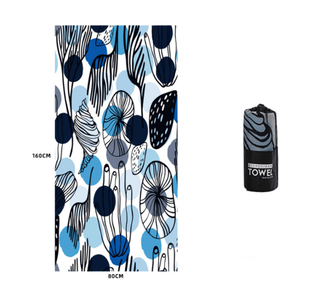 Printed Swim Microfiber Beach Towel - Nioor