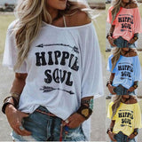 Printed T-shirt Short Sleeve Loose Round-neck Clothing - Nioor