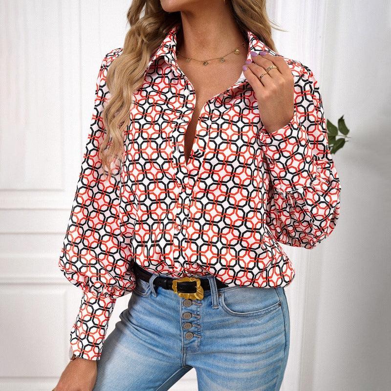 Printed Women's Long-sleeve Shirts - Nioor