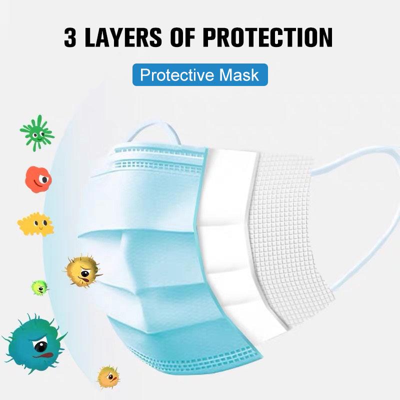 Professional Medical Mask Disposable 3-Ply Face Mask Antiviral Medical-Surgical Mask - Nioor