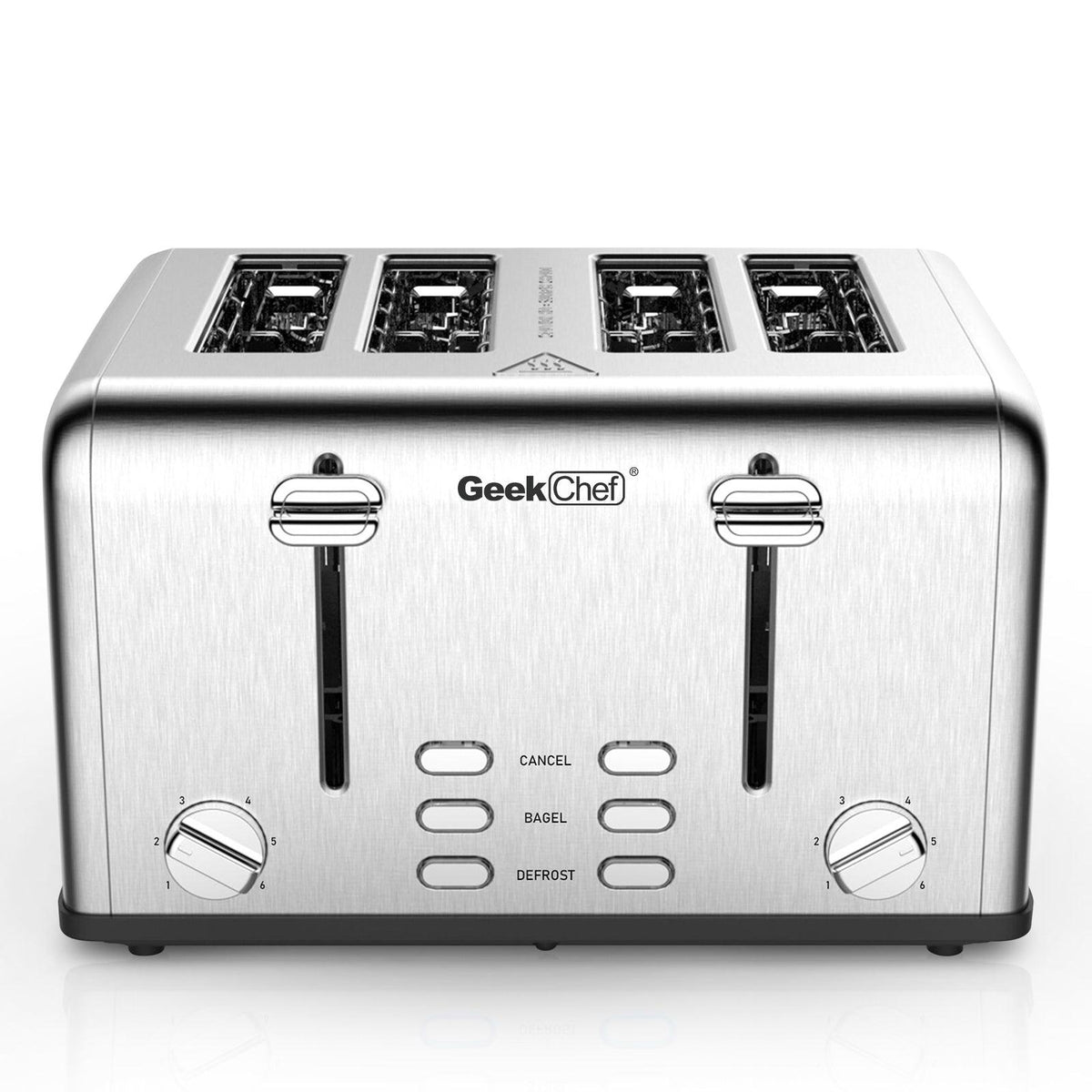 Prohibit Shelves In The Amazon. Toaster 4 Slice, Geek Chef Stainless Steel Extra-Wide Slot Toaster With Dual Control Panels Of Bagel,Defrost,Cancel Function,Ban Amazon - Nioor