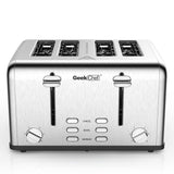 Prohibit Shelves In The Amazon. Toaster 4 Slice, Geek Chef Stainless Steel Extra-Wide Slot Toaster With Dual Control Panels Of Bagel,Defrost,Cancel Function,Ban Amazon - Nioor