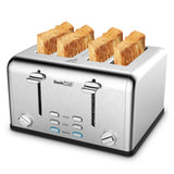 Prohibit Shelves In The Amazon. Toaster 4 Slice, Geek Chef Stainless Steel Extra-Wide Slot Toaster With Dual Control Panels Of Bagel,Defrost,Cancel Function,Ban Amazon - Nioor