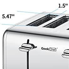 Prohibit Shelves In The Amazon. Toaster 4 Slice, Geek Chef Stainless Steel Extra-Wide Slot Toaster With Dual Control Panels Of Bagel,Defrost,Cancel Function,Ban Amazon - Nioor