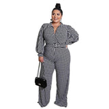 Puff Sleeve Women's Printed Jumpsuit Loose - Nioor