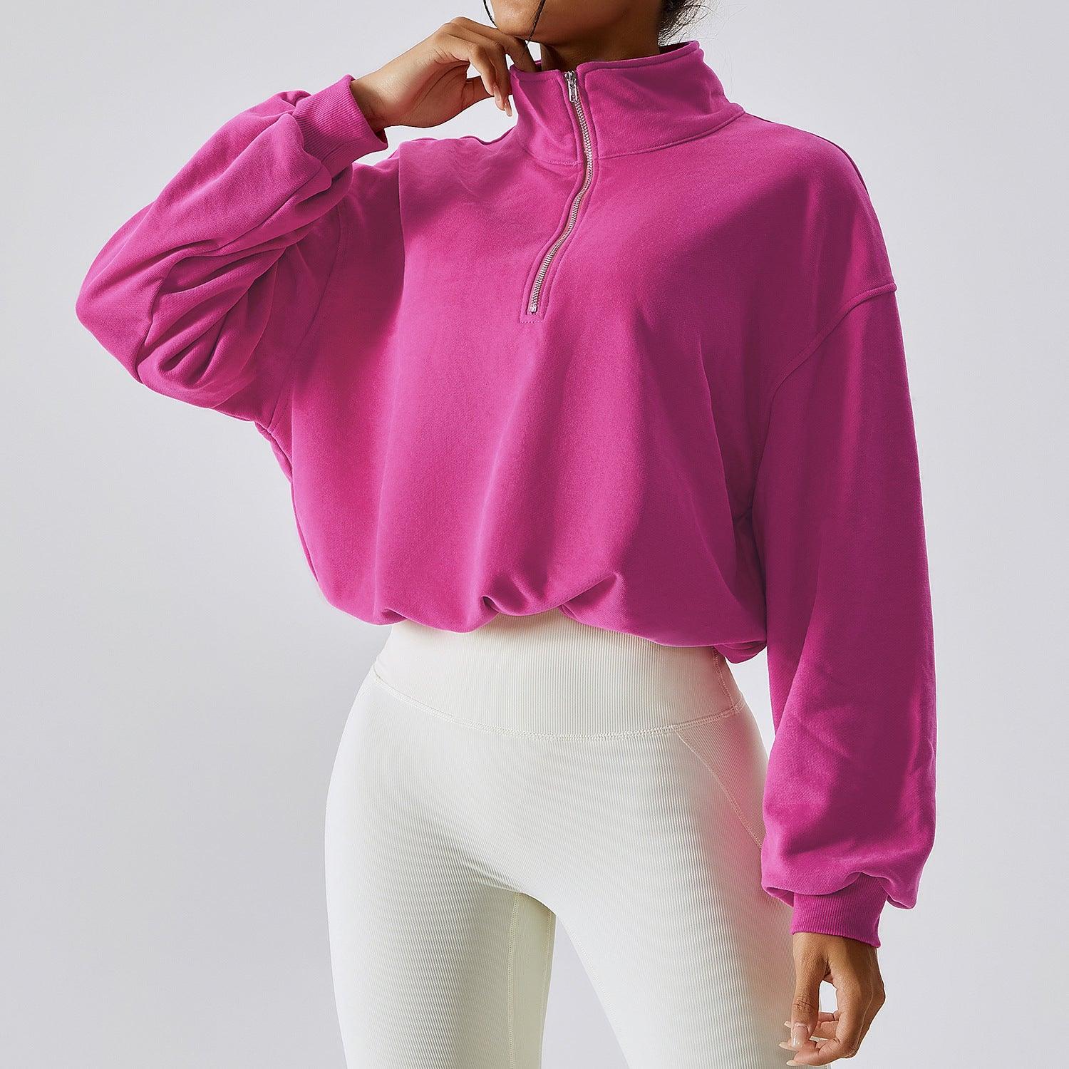 Pullover High Neck Fitness Sports Sweatshirt For Women - Nioor