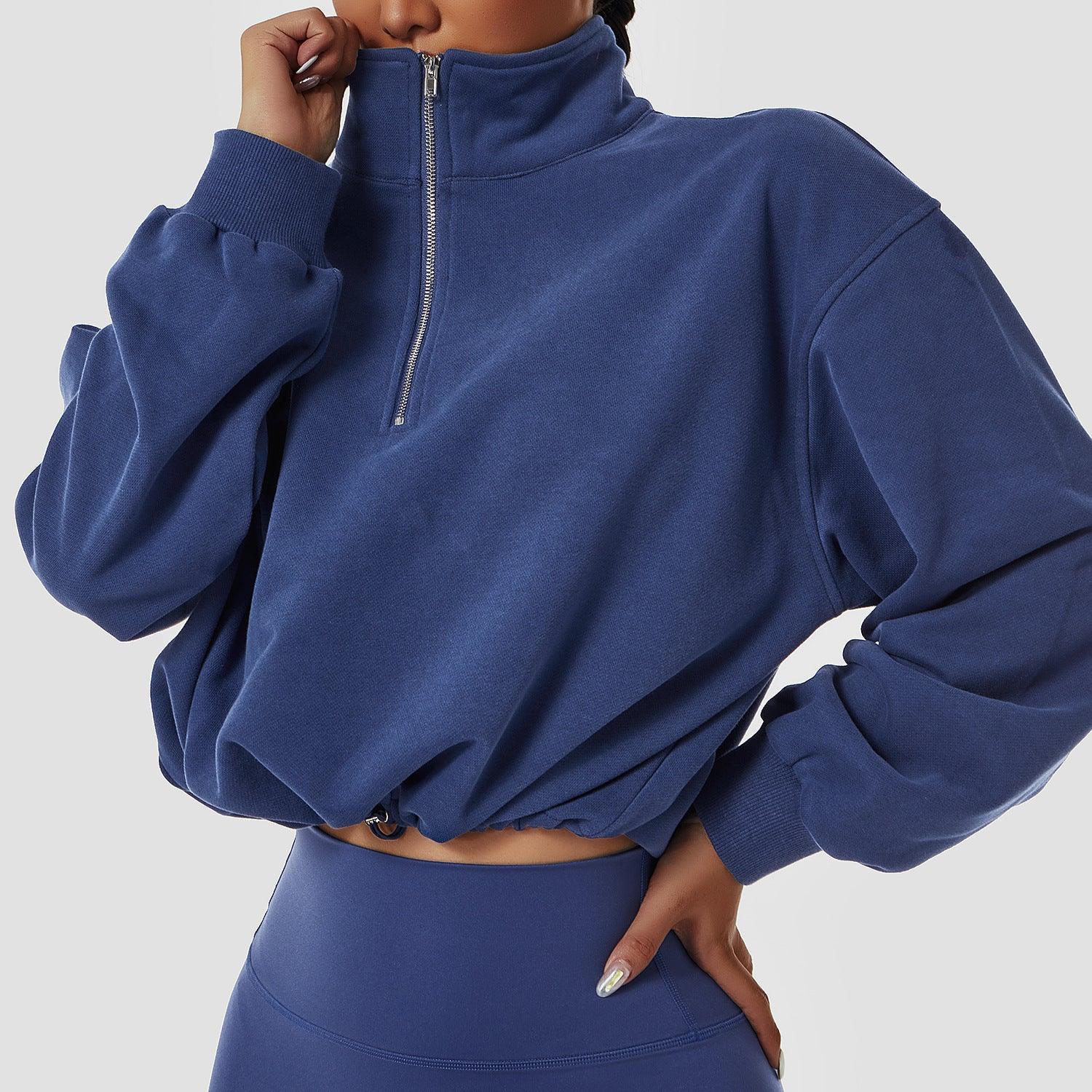 Pullover High Neck Fitness Sports Sweatshirt For Women - Nioor