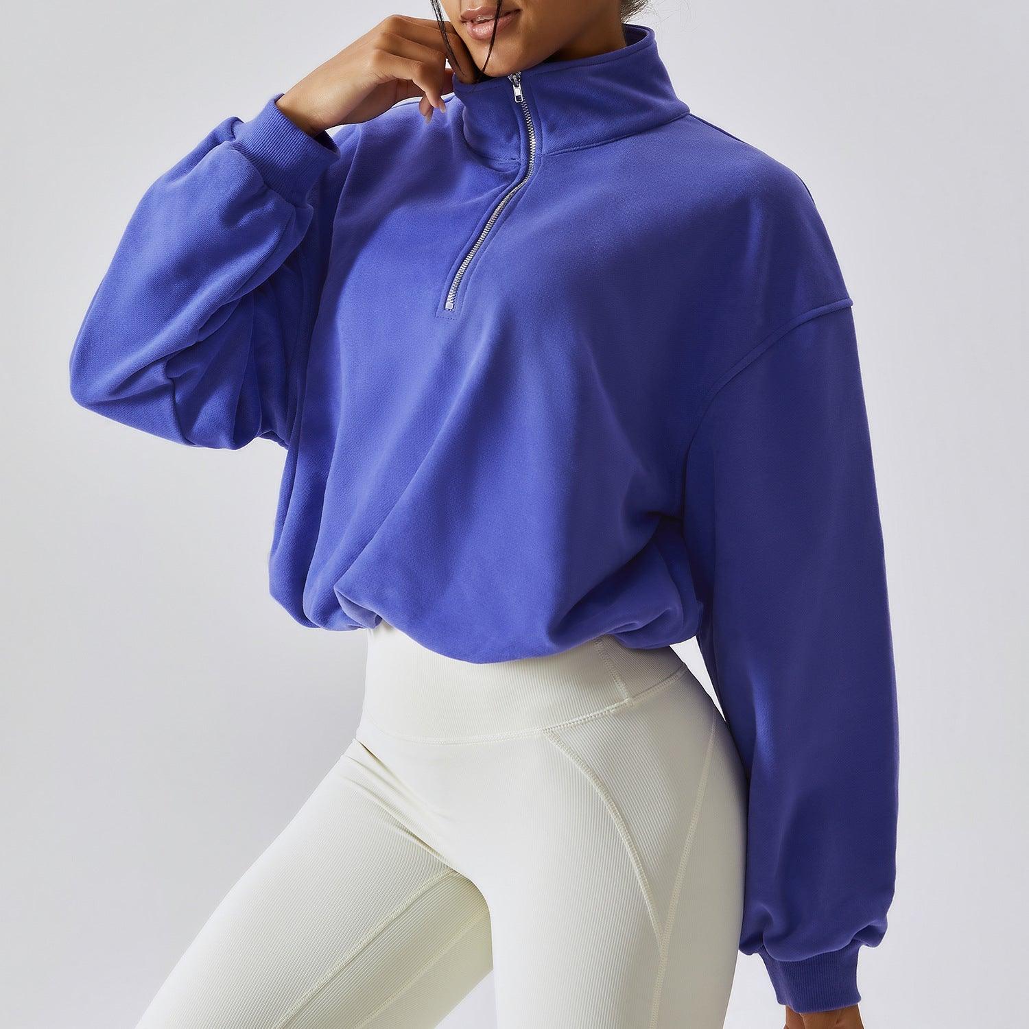 Pullover High Neck Fitness Sports Sweatshirt For Women - Nioor