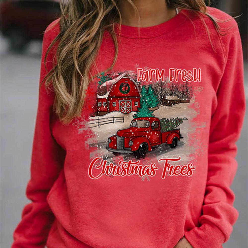 Pumpkin Printed Thin Sweater For Female Christmas - Nioor