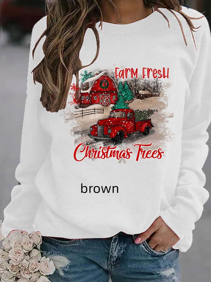 Pumpkin Printed Thin Sweater For Female Christmas - Nioor