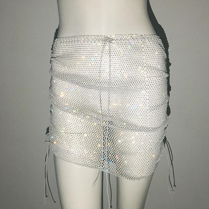 Punk Rhinestone Spaghetti Strap Bra Music Festival Top - Nioor