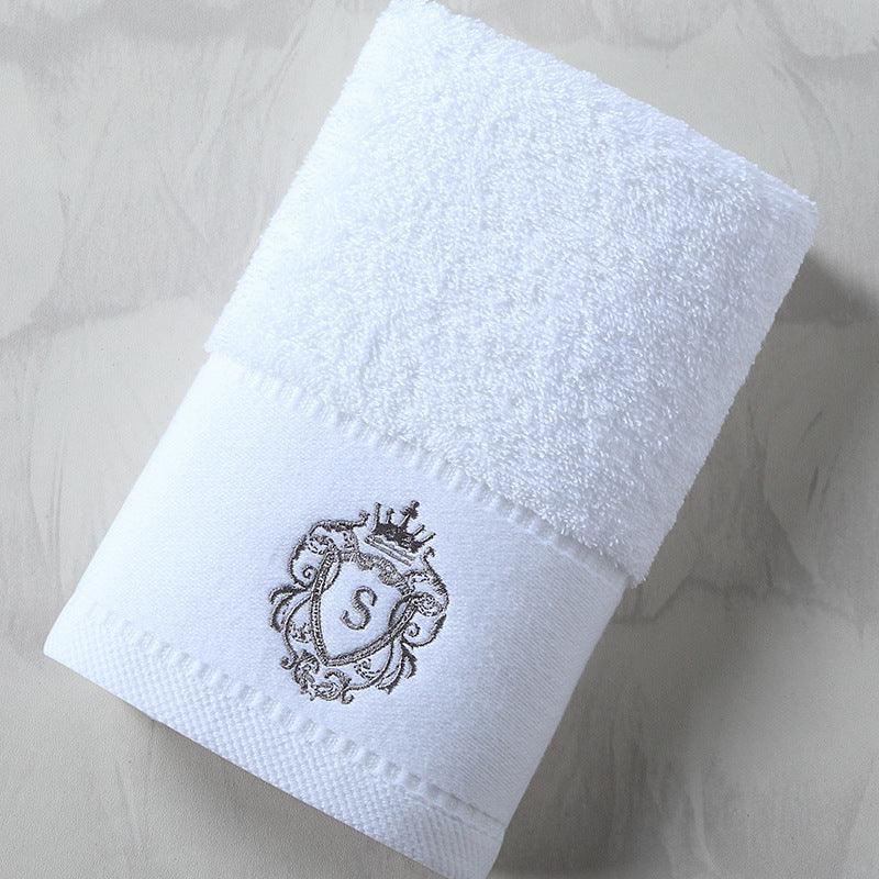 Pure Cotton Bath Towel Oversized Embroidered Absorbent Facial Towel - Nioor