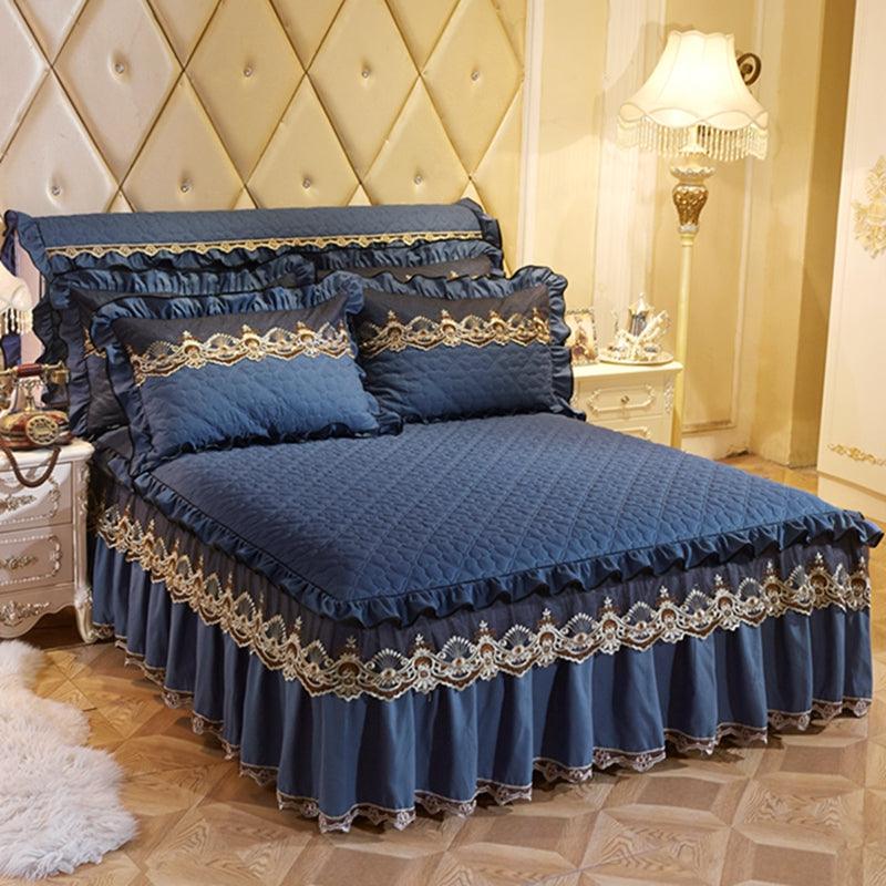 Quilted Lace Bed Skirt Thickened Plus Cotton Bedspread Single Piece Simmons Bed Cover Bed Circumference 1.8m Bed - Nioor