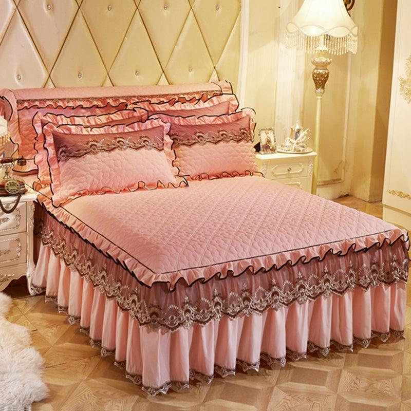 Quilted Lace Bed Skirt Thickened Plus Cotton Bedspread Single Piece Simmons Bed Cover Bed Circumference 1.8m Bed - Nioor