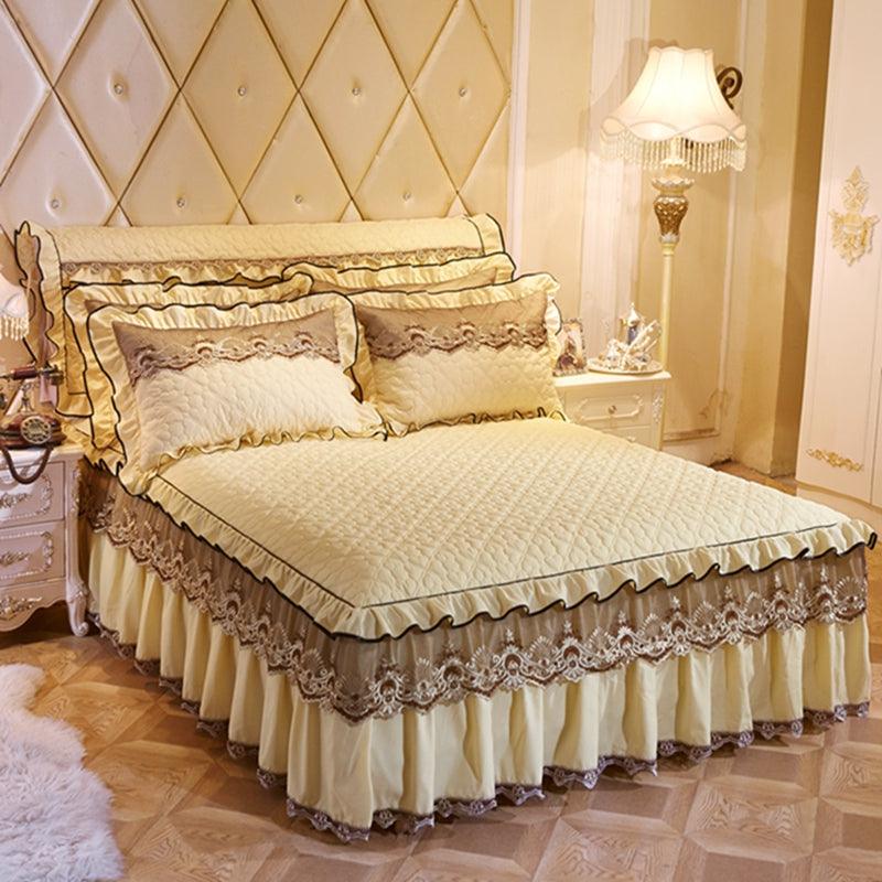 Quilted Lace Bed Skirt Thickened Plus Cotton Bedspread Single Piece Simmons Bed Cover Bed Circumference 1.8m Bed - Nioor