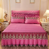 Quilted Lace Bed Skirt Thickened Plus Cotton Bedspread Single Piece Simmons Bed Cover Bed Circumference 1.8m Bed - Nioor