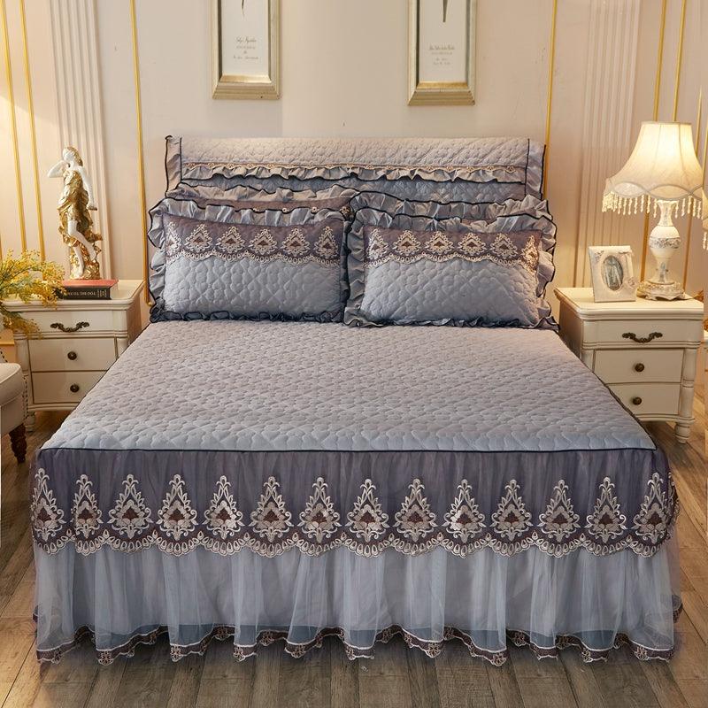 Quilted Lace Bed Skirt Thickened Plus Cotton Bedspread Single Piece Simmons Bed Cover Bed Circumference 1.8m Bed - Nioor