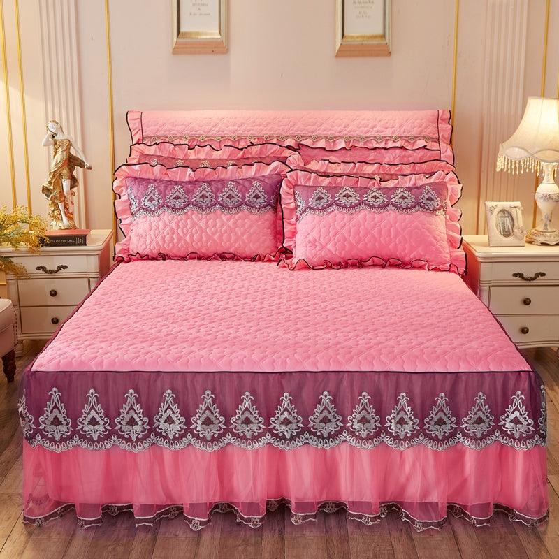 Quilted Lace Bed Skirt Thickened Plus Cotton Bedspread Single Piece Simmons Bed Cover Bed Circumference 1.8m Bed - Nioor