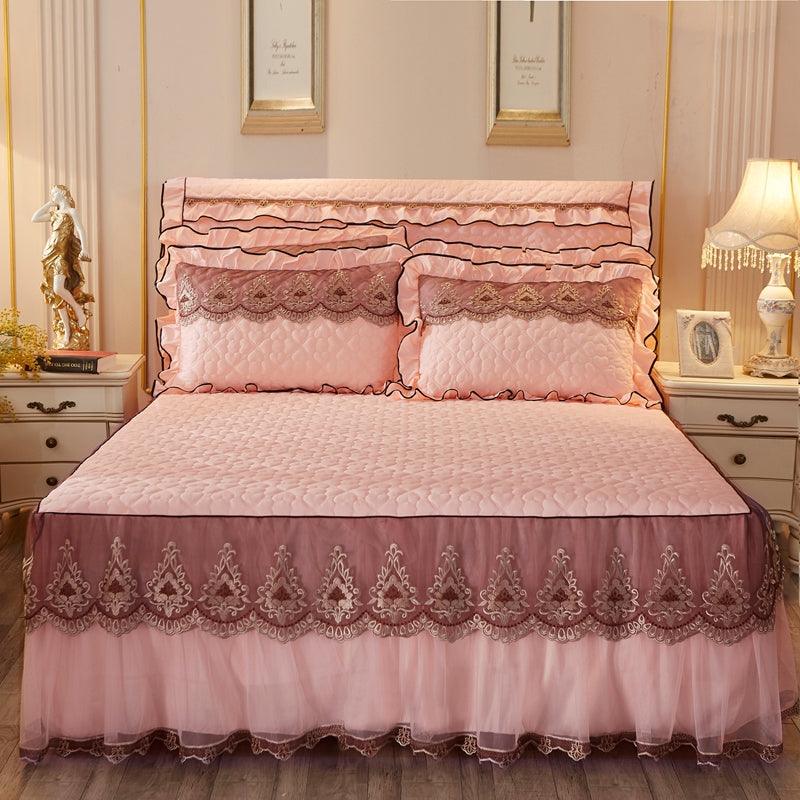 Quilted Lace Bed Skirt Thickened Plus Cotton Bedspread Single Piece Simmons Bed Cover Bed Circumference 1.8m Bed - Nioor