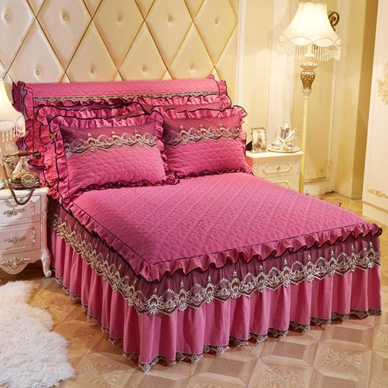 Quilted Lace Bed Skirt Thickened Plus Cotton Bedspread Single Piece Simmons Bed Cover Bed Circumference 1.8m Bed - Nioor