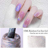 Rainbow Cat Eye Laser Shiny Nail Polish - Nioor