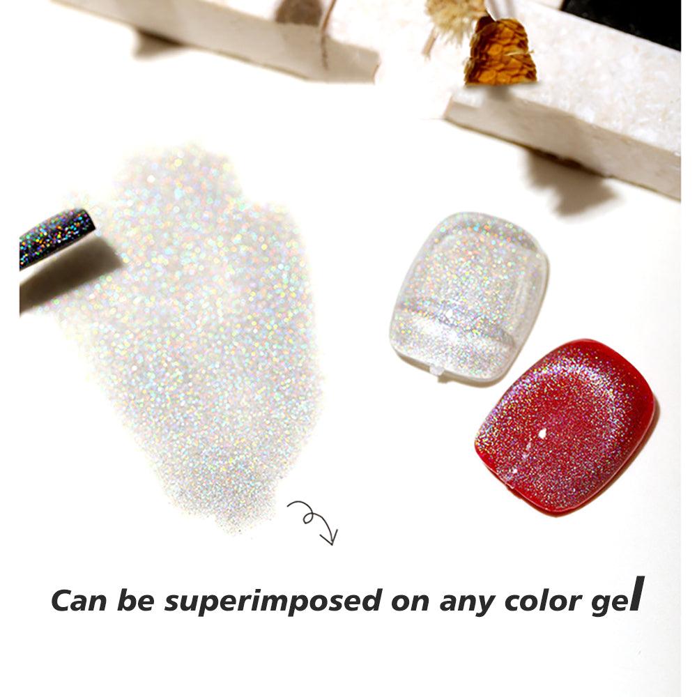 Rainbow Cat Eye Laser Shiny Nail Polish - Nioor