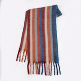 Rainbow Color-blocking Striped Scarf Winter Korean Style - Nioor