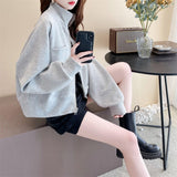 Relaxed Large Slouchy Casual Short Cardigan Top Trend - Nioor