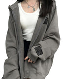 Retro High Street Hong Kong Style Lazy Plus Size Loose Coat - Nioor