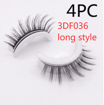 Reusable 3D Mink Lashes Natural False Eyelashes Self Adhesive Fake Glue Free Makeup Eyelash Extension Silk - Nioor