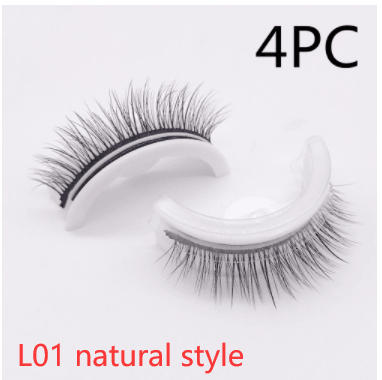 Reusable 3D Mink Lashes Natural False Eyelashes Self Adhesive Fake Glue Free Makeup Eyelash Extension Silk - Nioor