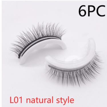 Reusable 3D Mink Lashes Natural False Eyelashes Self Adhesive Fake Glue Free Makeup Eyelash Extension Silk - Nioor