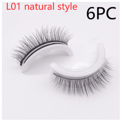 Reusable 3D Mink Lashes Natural False Eyelashes Self Adhesive Fake Glue Free Makeup Eyelash Extension Silk - Nioor