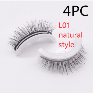 Reusable 3D Mink Lashes Natural False Eyelashes Self Adhesive Fake Glue Free Makeup Eyelash Extension Silk - Nioor