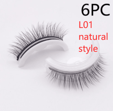 Reusable 3D Mink Lashes Natural False Eyelashes Self Adhesive Fake Glue Free Makeup Eyelash Extension Silk - Nioor