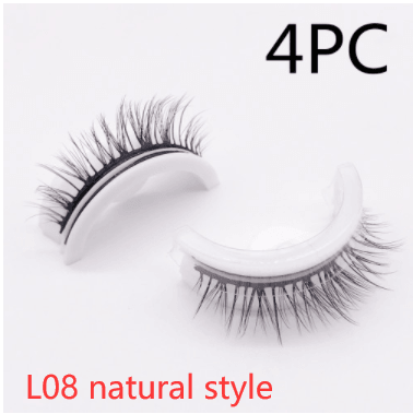 Reusable 3D Mink Lashes Natural False Eyelashes Self Adhesive Fake Glue Free Makeup Eyelash Extension Silk - Nioor