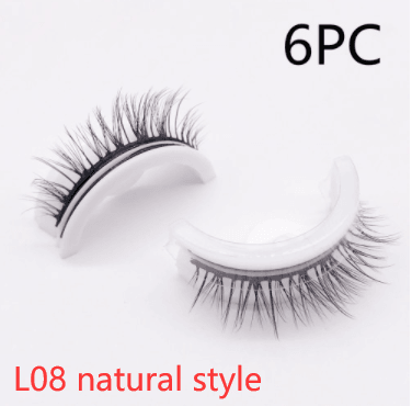 Reusable 3D Mink Lashes Natural False Eyelashes Self Adhesive Fake Glue Free Makeup Eyelash Extension Silk - Nioor