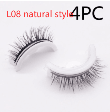 Reusable 3D Mink Lashes Natural False Eyelashes Self Adhesive Fake Glue Free Makeup Eyelash Extension Silk - Nioor