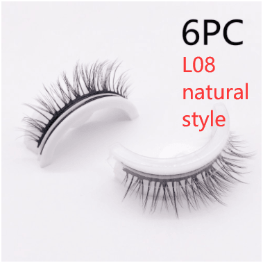 Reusable 3D Mink Lashes Natural False Eyelashes Self Adhesive Fake Glue Free Makeup Eyelash Extension Silk - Nioor