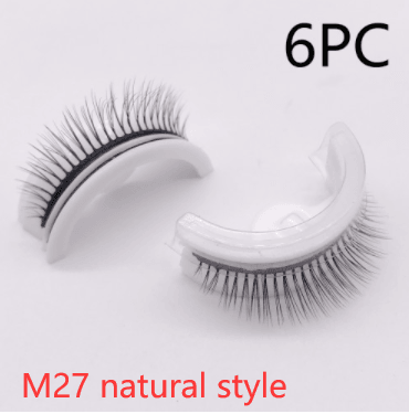 Reusable 3D Mink Lashes Natural False Eyelashes Self Adhesive Fake Glue Free Makeup Eyelash Extension Silk - Nioor