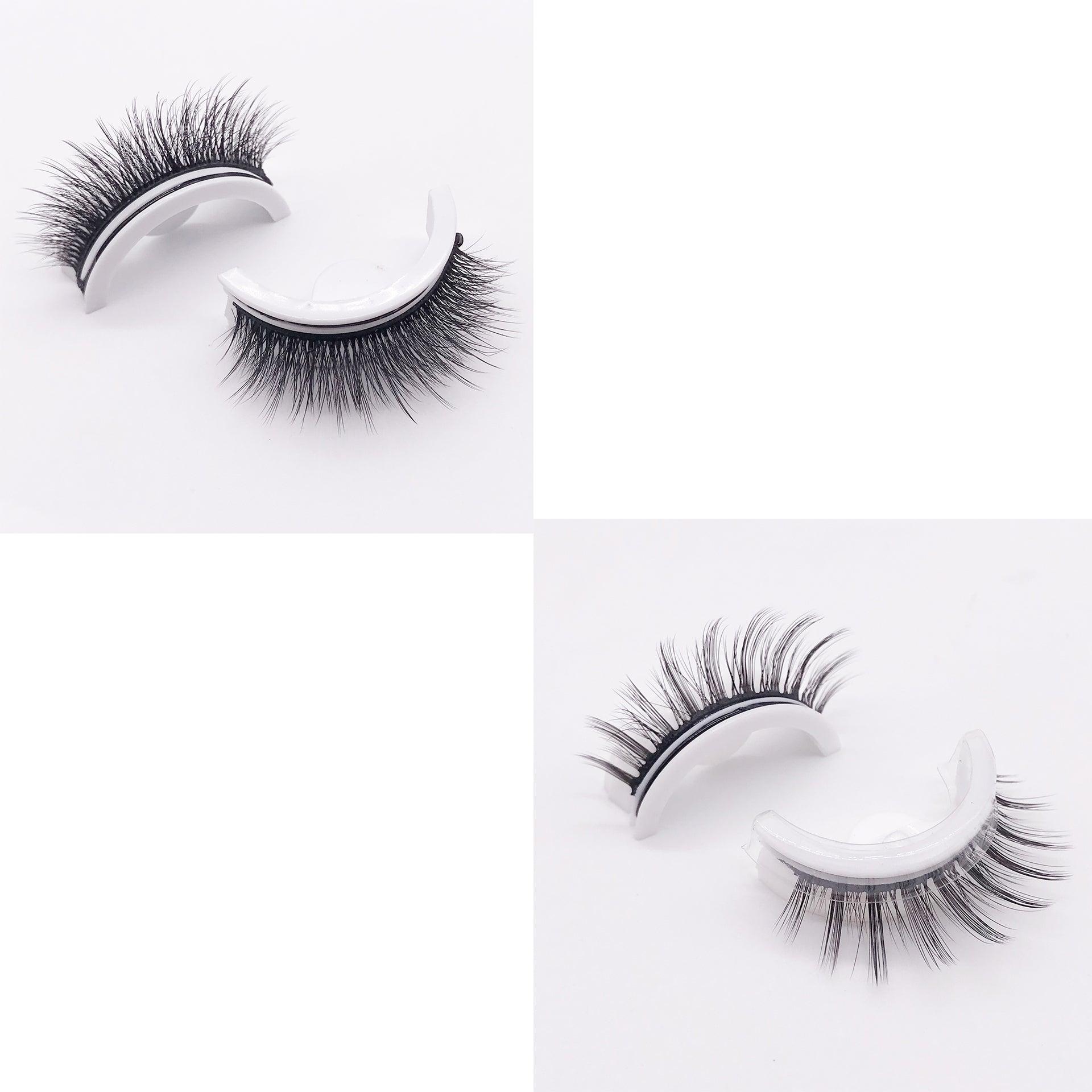 Reusable 3D Mink Lashes Natural False Eyelashes Self Adhesive Fake Glue Free Makeup Eyelash Extension Silk - Nioor