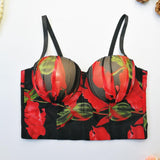 Rose Flower Sexy Hot Girl Camisole - Nioor