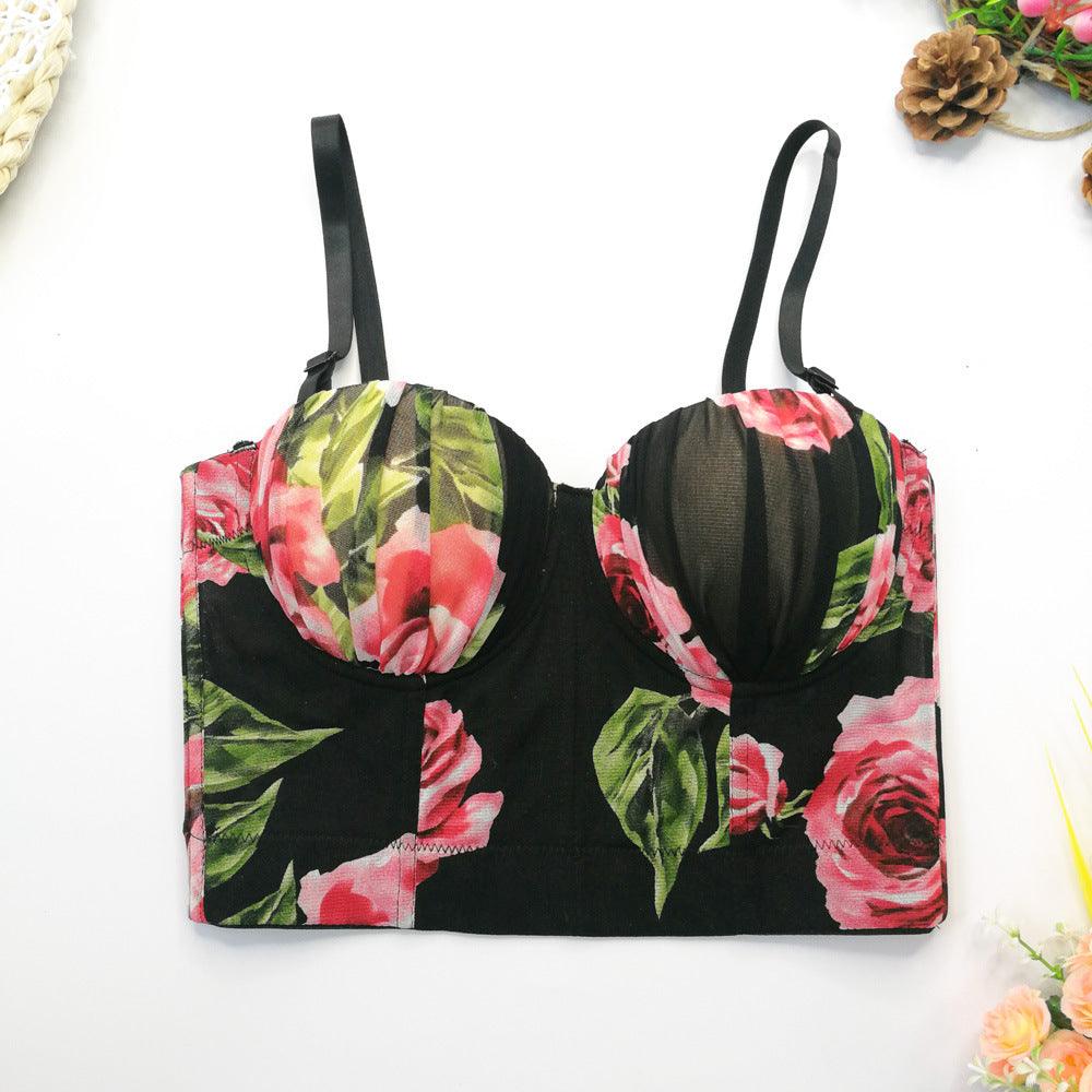 Rose Flower Sexy Hot Girl Camisole - Nioor