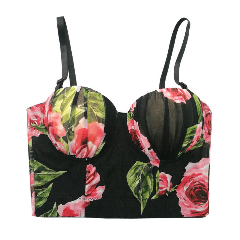 Rose Flower Sexy Hot Girl Camisole - Nioor