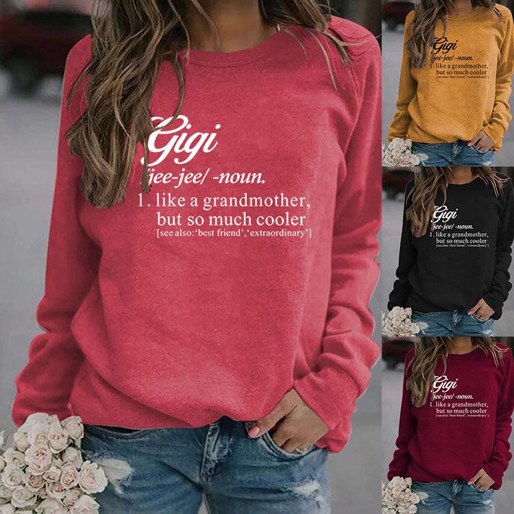 Round Neck European And American Letters Women's Large Size Long Sleeve Sweater - Nioor